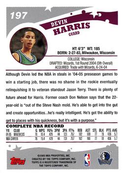 2005-06 Topps #197 Devin Harris Back