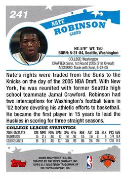 2005-06 Topps #241 Nate Robinson Back