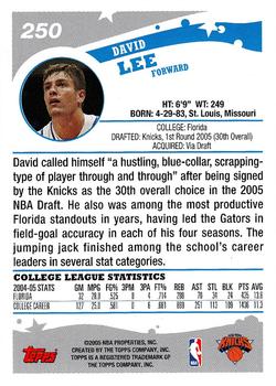 2005-06 Topps #250 David Lee Back