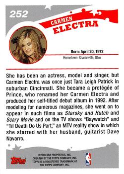 2005-06 Topps #252 Carmen Electra Back