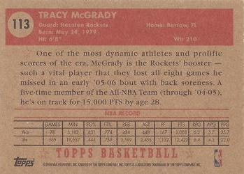 2005-06 Topps 1952 Style #113 Tracy McGrady Back