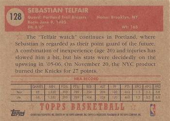 2005-06 Topps 1952 Style #128 Sebastian Telfair Back