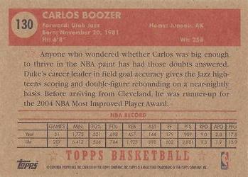 2005-06 Topps 1952 Style #130 Carlos Boozer Back