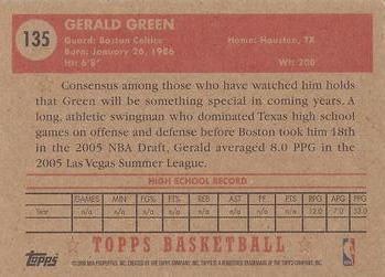 2005-06 Topps 1952 Style #135 Gerald Green Back