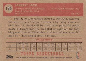 2005-06 Topps 1952 Style #136 Jarrett Jack Back
