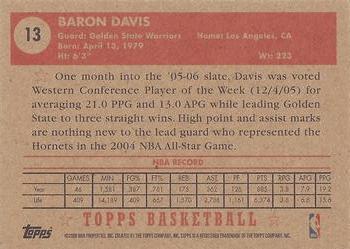 2005-06 Topps 1952 Style #13 Baron Davis Back
