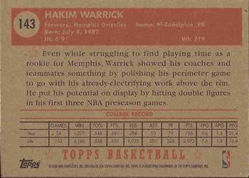 2005-06 Topps 1952 Style #143 Hakim Warrick Back