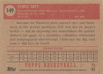 2005-06 Topps 1952 Style #149 Chris Taft Back