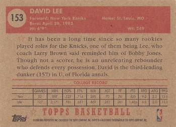 2005-06 Topps 1952 Style #153 David Lee Back
