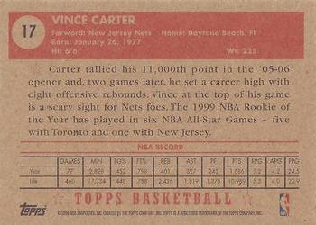 2005-06 Topps 1952 Style #17 Vince Carter Back