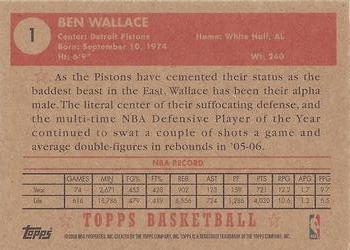2005-06 Topps 1952 Style #1 Ben Wallace Back