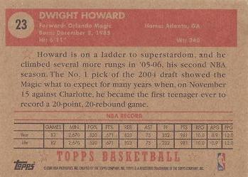 2005-06 Topps 1952 Style #23 Dwight Howard Back