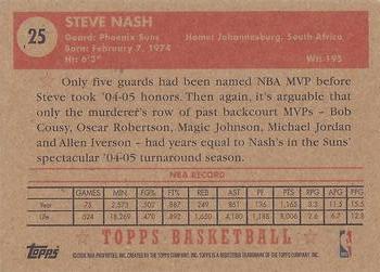 2005-06 Topps 1952 Style #25 Steve Nash Back