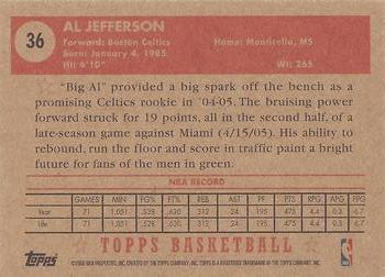 2005-06 Topps 1952 Style #36 Al Jefferson Back