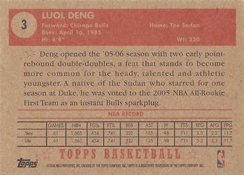 2005-06 Topps 1952 Style #3 Luol Deng Back