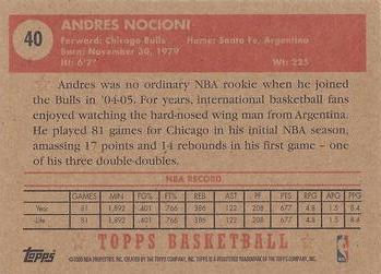 2005-06 Topps 1952 Style #40 Andres Nocioni Back