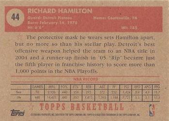 2005-06 Topps 1952 Style #44 Richard Hamilton Back