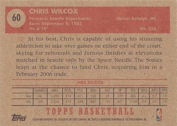 2005-06 Topps 1952 Style #60 Chris Wilcox Back