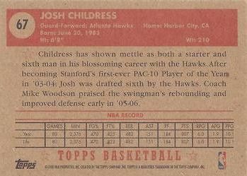 2005-06 Topps 1952 Style #67 Josh Childress Back