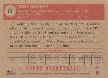 2005-06 Topps 1952 Style #77 Troy Murphy Back