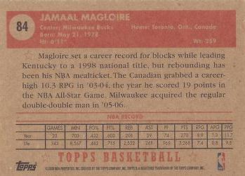 2005-06 Topps 1952 Style #84 Jamaal Magloire Back