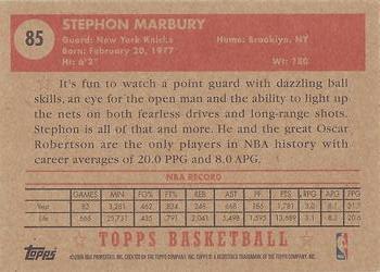 2005-06 Topps 1952 Style #85 Stephon Marbury Back