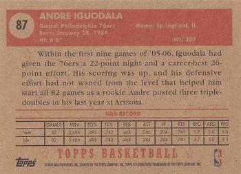 2005-06 Topps 1952 Style #87 Andre Iguodala Back