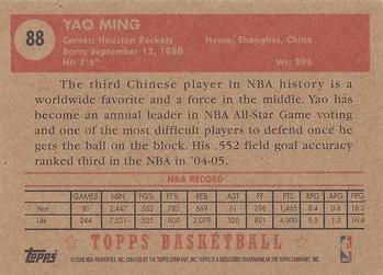2005-06 Topps 1952 Style #88 Yao Ming Back