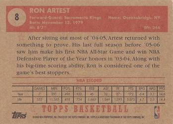 2005-06 Topps 1952 Style #8 Ron Artest Back