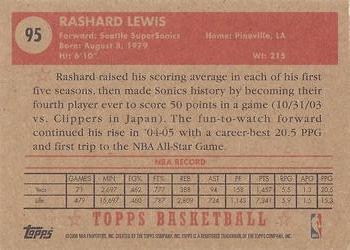 2005-06 Topps 1952 Style #95 Rashard Lewis Back