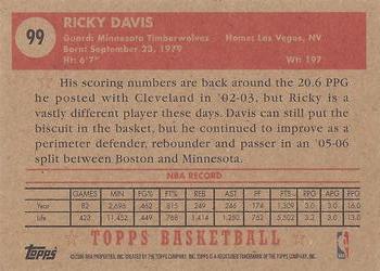 2005-06 Topps 1952 Style #99 Ricky Davis Back