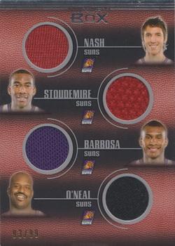 2007-08 Topps Luxury Box - Quad Relics #QR-11 Steve Nash / Amare Stoudemire / Leandro Barbosa / Shaquille O'Neal Front