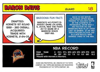2005-06 Bazooka #18 Baron Davis Back