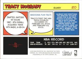 2005-06 Bazooka #20 Tracy McGrady Back