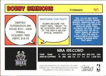 2005-06 Bazooka #41 Bobby Simmons Back