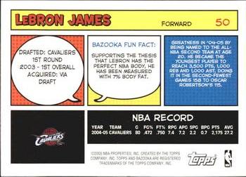 2005-06 Bazooka #50 LeBron James Back