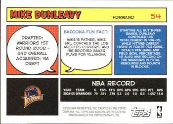 2005-06 Bazooka #54 Mike Dunleavy Back