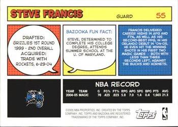 2005-06 Bazooka #55 Steve Francis Back