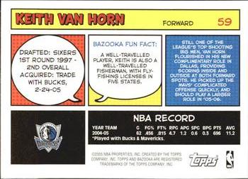 2005-06 Bazooka #59 Keith Van Horn Back