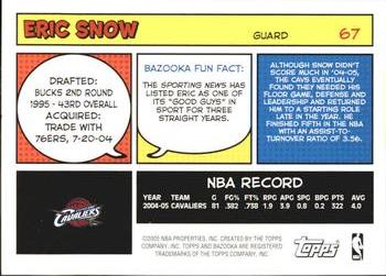 2005-06 Bazooka #67 Eric Snow Back