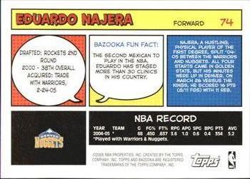 2005-06 Bazooka #74 Eduardo Najera Back