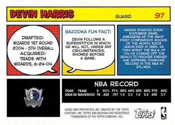 2005-06 Bazooka #97 Devin Harris Back