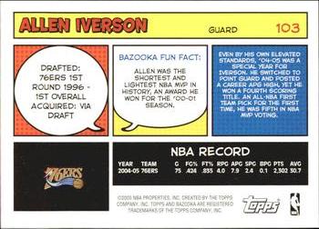 2005-06 Bazooka #103 Allen Iverson Back