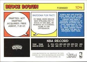 2005-06 Bazooka #104 Bruce Bowen Back