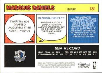 2005-06 Bazooka #131 Marquis Daniels Back