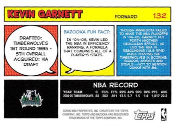 2005-06 Bazooka #132 Kevin Garnett Back