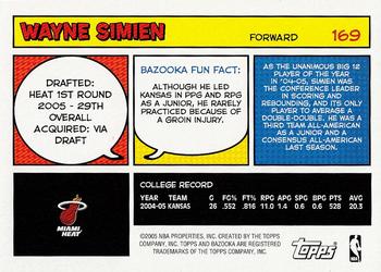 2005-06 Bazooka #169 Wayne Simien Back