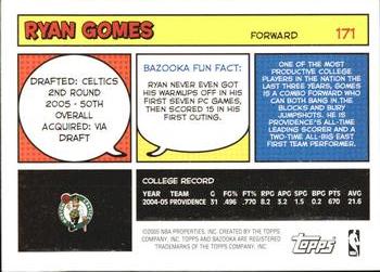 2005-06 Bazooka #171 Ryan Gomes Back