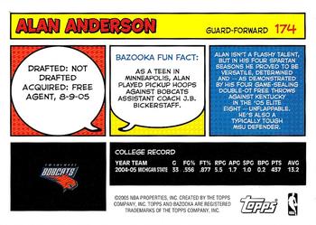 2005-06 Bazooka #174 Alan Anderson Back