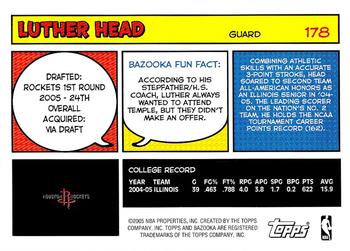 2005-06 Bazooka #178 Luther Head Back